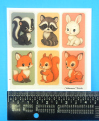 Cute Woodland Animals Colorful Backing Sticker Sheet