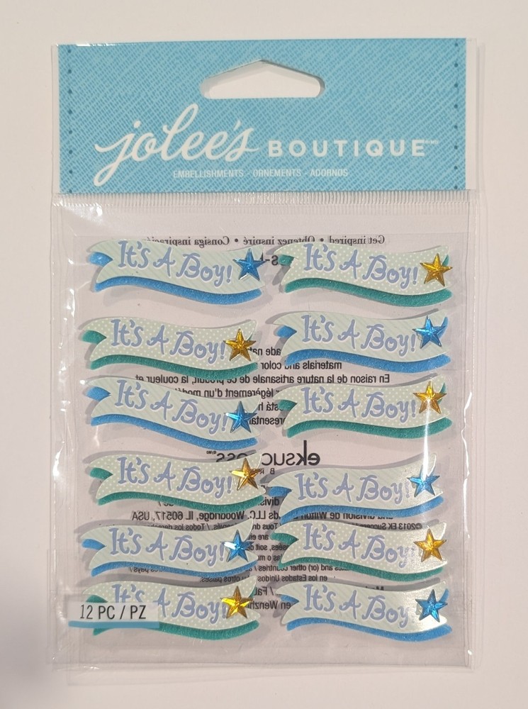 Jolee’s It’s A Boy Banners Repeats New Baby Scrapbooking Stickers