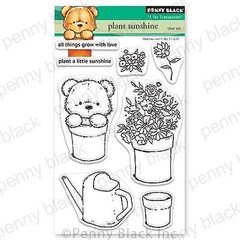 New Penny Black Rubber Stamp PLANT SUNSHINE clear cling set free USA ship