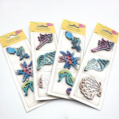 Crafters Square Chipboard Shapes 24pc Seashells Mermaids Seahorses Starfish NEW
