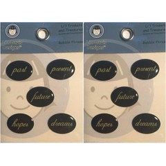 LOT OF 2 LI’L DAVIS DESIGNS BUBBLE PHRASES PAST BLACK TRINKETS TREASURES Epoxy