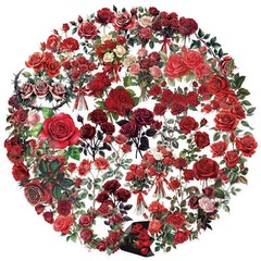 50PCS Red Rose Stickers Aesthetic PET Transparent Vintage Rrose