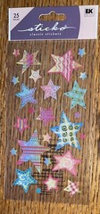 Sticko Colorful STARS With Patterns Repeat Design Shapes Card Scrapbook Stickers