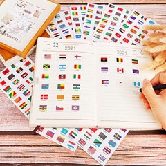 384 Pcs World Flags Stickers World Map Passport Stickers for Planner Journal