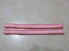 SALE!! 2 – 3/8″ GROSGRAIN RIBBONS -PINK SIDE STITCHED – 1 YARD @