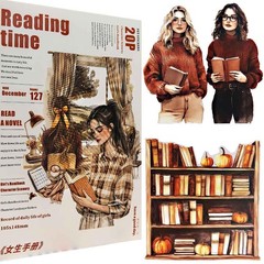 CraftBloom 20 Sheets Reading Time Ephemera Sticker Book for