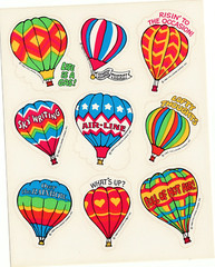 Vintage Hallmark Hot Air Balloons Stickers one sheet 1980 Exc Condition