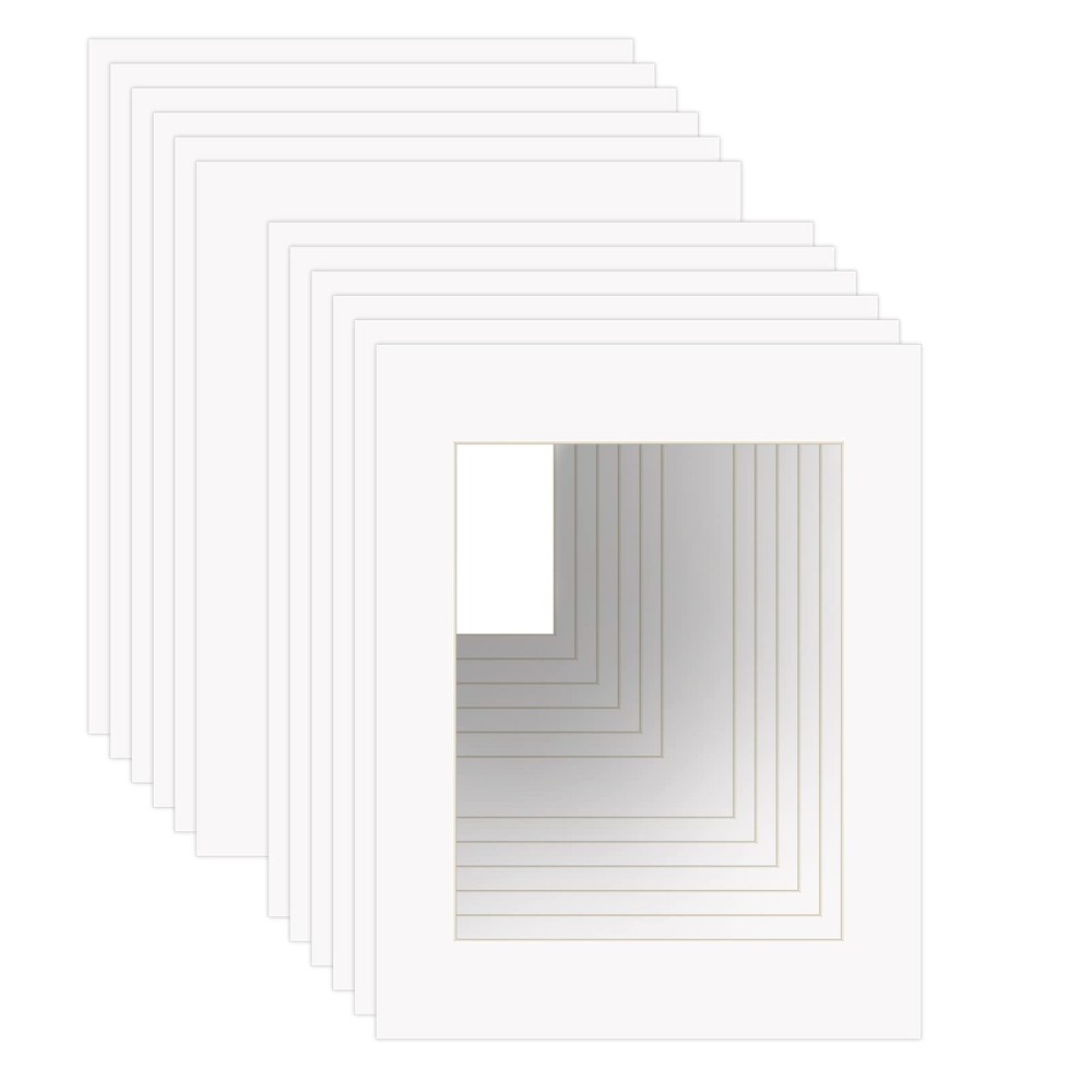 ZBEIVAN 11×14 White Picture Mats with Core Bevel Cut Frame Mattes for 8×10 Pictu
