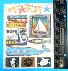 Beach & Tropical Vacation Pop Up Dimensional Sticker Sheet