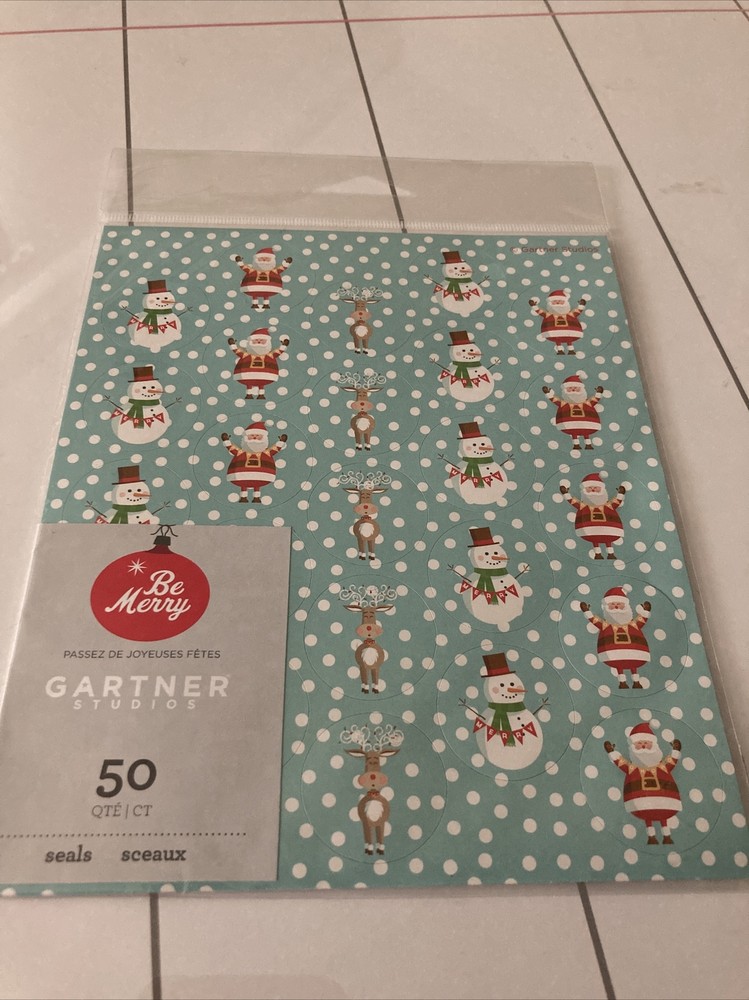 BE MERRY CHRISTMAS ENVELOPE SEALS, 50 Count