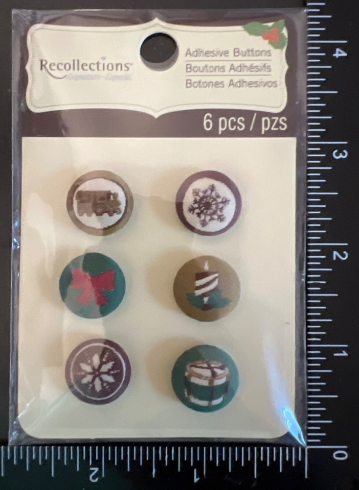 2011 Recollections Adhesive Buttons For Crafting & Scrapbooking Holiday 199350