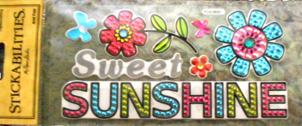 Sunshine Sweet Summer Flowers Metallic Bling Paper Studio Stickers