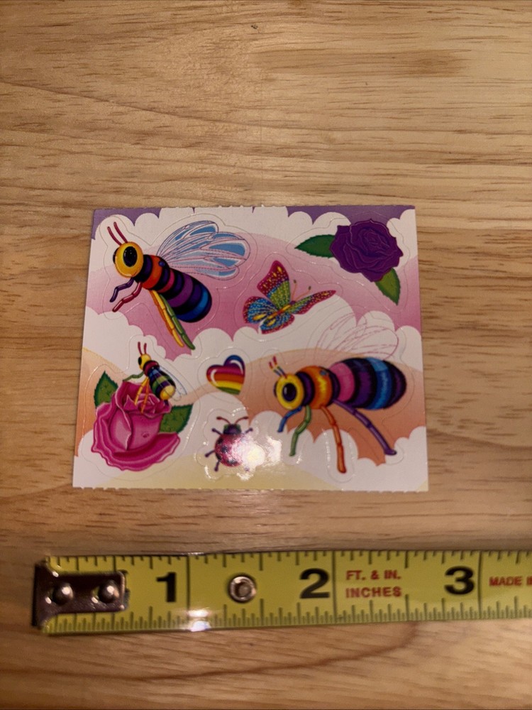 1 Total Sheet 2.5×2.5 “buzz The Rainbow Bumble Bee” Stickers Unused Out Of Box