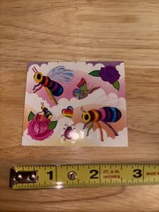1 Total Sheet 2.5×2.5 “buzz The Rainbow Bumble Bee” Stickers Unused Out Of Box