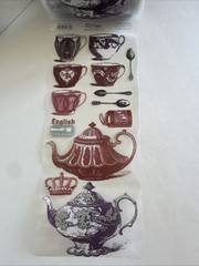 Teapot Sticker ROLL NRN Designs Scrapbook Stickers Tea Time, Teapots, Spoons