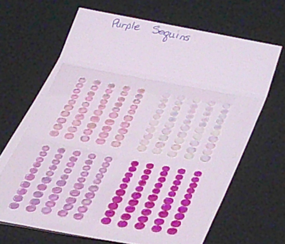 Stampin’ Up! Purple Adhesive-Backed Sequins (SAB), retired, NIP