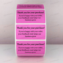 Thank You Stickers White – Feedback Message Small Business Labels | 50 Stickers