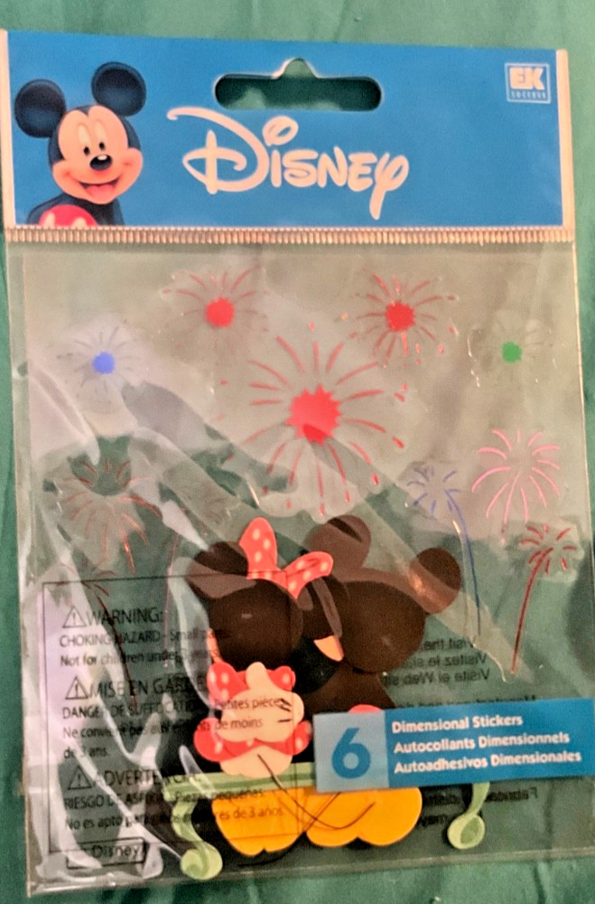 Disney Fireworks Mickey Minnie Mouse Scrapbooking Dimensional Stickers Jolee