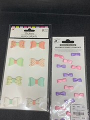 Lot of 9 NIP Bows for Card Making Scrapbooking Crafts Various Brands Sizes