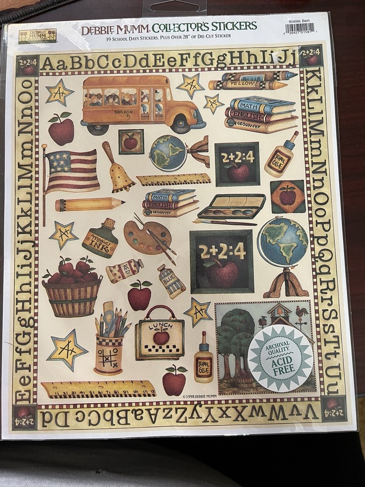 DEBBIE MUMM SCRAPBOOK STICKERS SCHOOL DAYS NEW IN PACKAGE Vintage