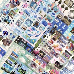 600+Dreamcore Japanese Sticker Book-30 Sheets Nature Sceneery Scrapbook Stick…