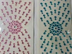 Crafters Square Jewel Border Stickers Title Boarder Gems Pink Blue Lot of 12