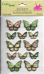 BUTTERFLIES Butterfly Pastel Gold Green Pink Yellow Crafter’s Square Stickers