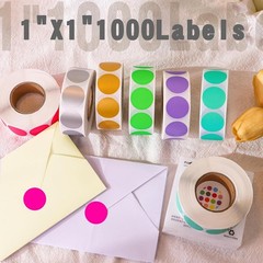 Fluorescent Pink Round Dot Stickers, 1 Inch Permanent Adhesive Labels, 1000 Pack