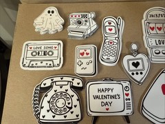 Retro Valentine Sticker Lot. Y2K Tech, Cassette, Flip Phone, Gameboy, Love Icons