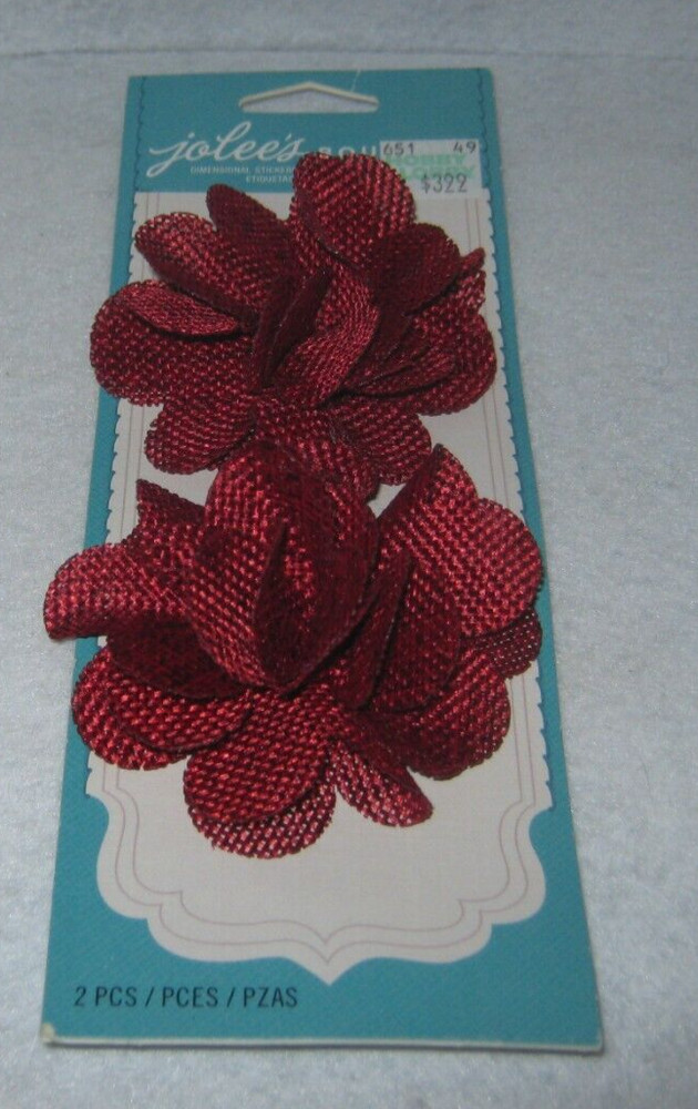 EK Success – Jolee’s Boutique – Dimensional Stickers – Red Burlap Flowers