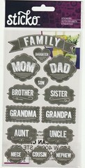 Sticko flat stickers CHALK FAMILY Family Tree theme 98397 FAST FREE ship!