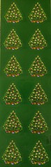 LIT CHRISTMAS TREE Stickers (12Pc)Paper Art•Decorated •Ornaments•Holiday•Gifts