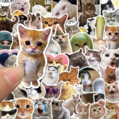 «10/30/50pcs Kawaii Love Cat Pvc Stickers – Aesthetic Korean Cute Decor for Kids