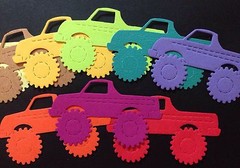 MONSTER TRUCK Die-Cuts(6Pcs)Approx.2.5″x1.5″ Acid-Free•Kids•Mud•Dirt•Toys•Boys