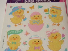 Vtg Ambassador Hallmark Sealed Pack of Easter Chick Fuzzy Stickers