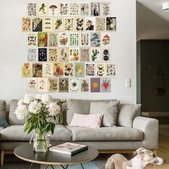 SAISHUO Wall Collage Kit,50 Pcs DIY Wall Decor Postard Paper with Traceless A…