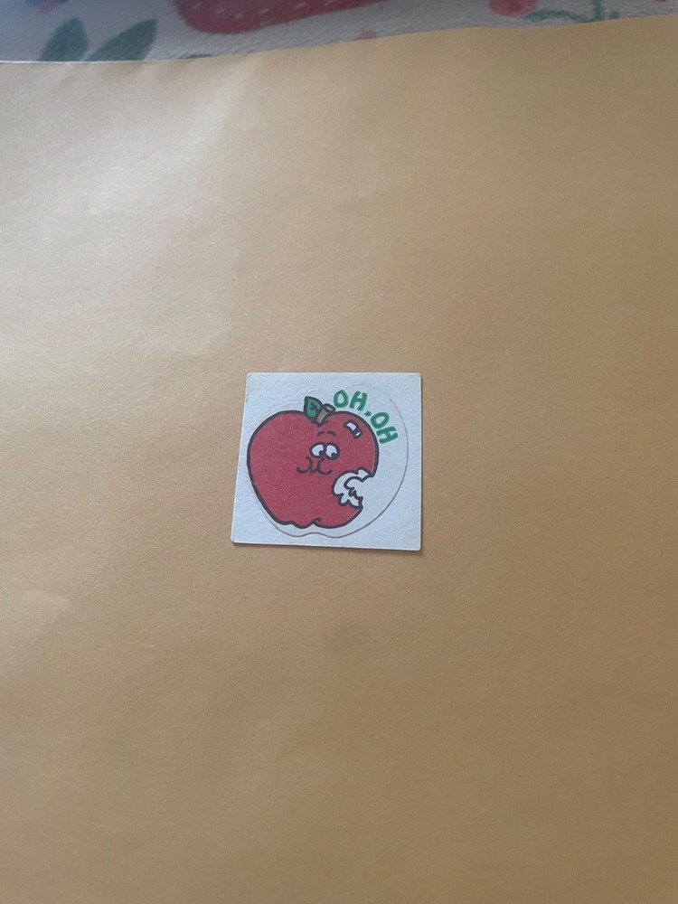 Vintage 1980s Trend Matte Apple Bitten Sticker
