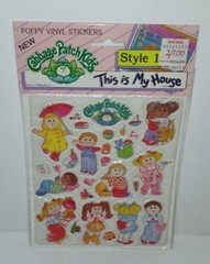 Vtg 1984 Cabbage Patch Kids Stickers Puffy Vinyl Style 1 Rainy Day Fun My House