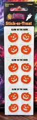 Sealed VTG SandyLion Glow In The Dark Stick-er-Treat Pumpkin Stickers ~ 1 Sheet