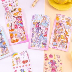 48 Sheets Cartoon Girl Stickers – Kawaii 12 Magic Academy Series