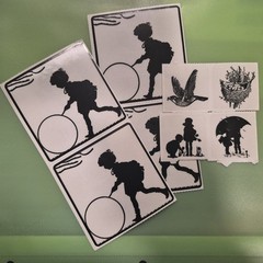 Vintage Victorian Black And White Clear Stickers Junk Journal Scrapbooking rare