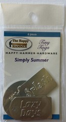 SIMPLY SUMMER Aluminum TINY TAGS (6pc)Doodlebug•Card Making•Lazy Days •Vacation