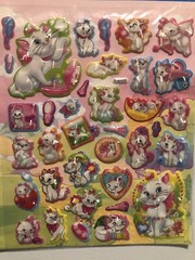 Disney Marie Cat Large Puffy Sticker Sheet Scrapbook Kids Collecting