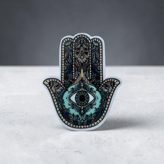 Fatima Hamsa Hand of Protection Vinyl Sticker 2+1/2 x 2+1/4-inch FREE SHIPPING