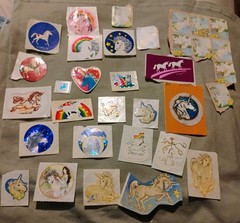 33 Vintage Unicorn Stickers, Prism Foil Hallmark Hambly Illuminations Alicorn