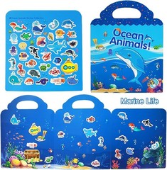 Reusable Sticker Books for Kids 3 Sets Travel Removable Toddler Sticker Books…
