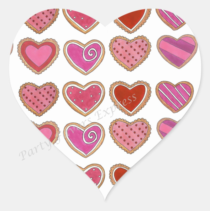 HAPPY VALENTINES DAY ENVELOPE SEALS LABELS STICKERS PARTY FAVOR – (Heart Shaped)