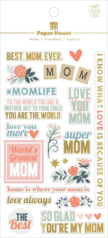Best Mom Ever Inspirational Words Faith Stickers Papercraft Scrapbook Family