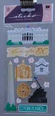 EK Success Sticko 13 pc Washington DC Scrapbook Stickers NEW
