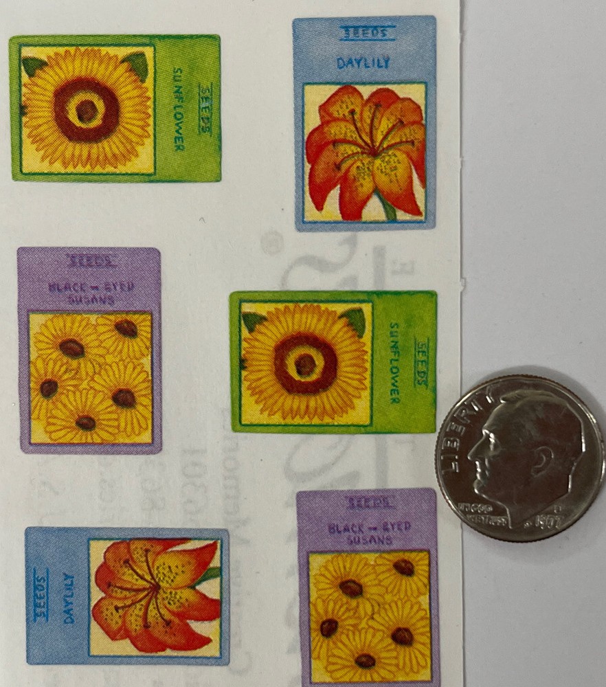 FLOWER SEED PACKET Stickers(10pc) Creative Memories•Garden•Sunflower •Daylily•